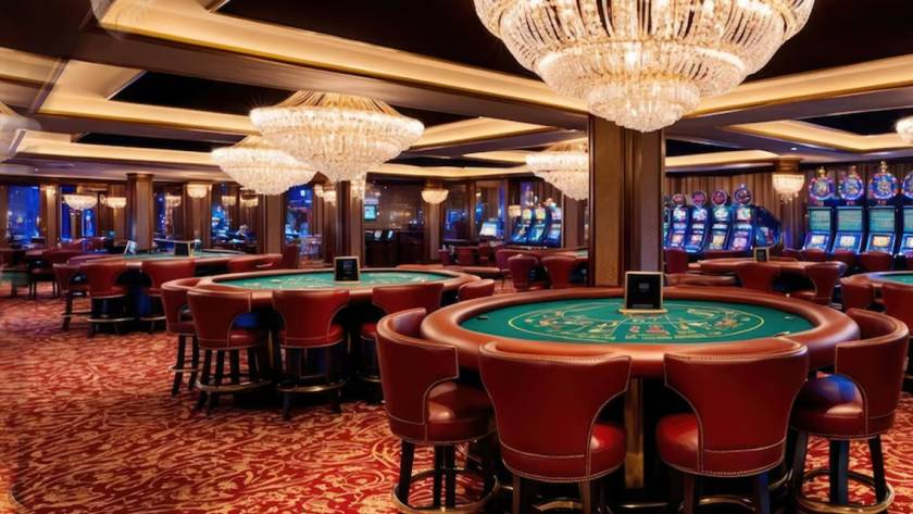 Big casino in Goa with luxury gaming tables and slot machines
